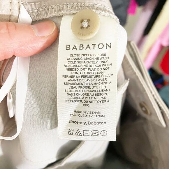 Aritzia Babaton Tan/Taupe Vegan Leather Straight Leg Pants Women's Size 0 EUC - Picture 7 of 10